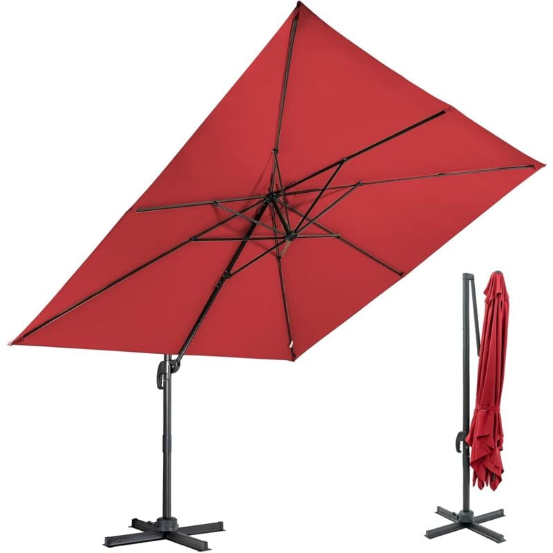 foto del prodotto relax4life ombrellone da giardino 3x3 quadrato, ombrellone da esterno pieghevole con tela impermeabile e anti sole, base a croce, ideale per