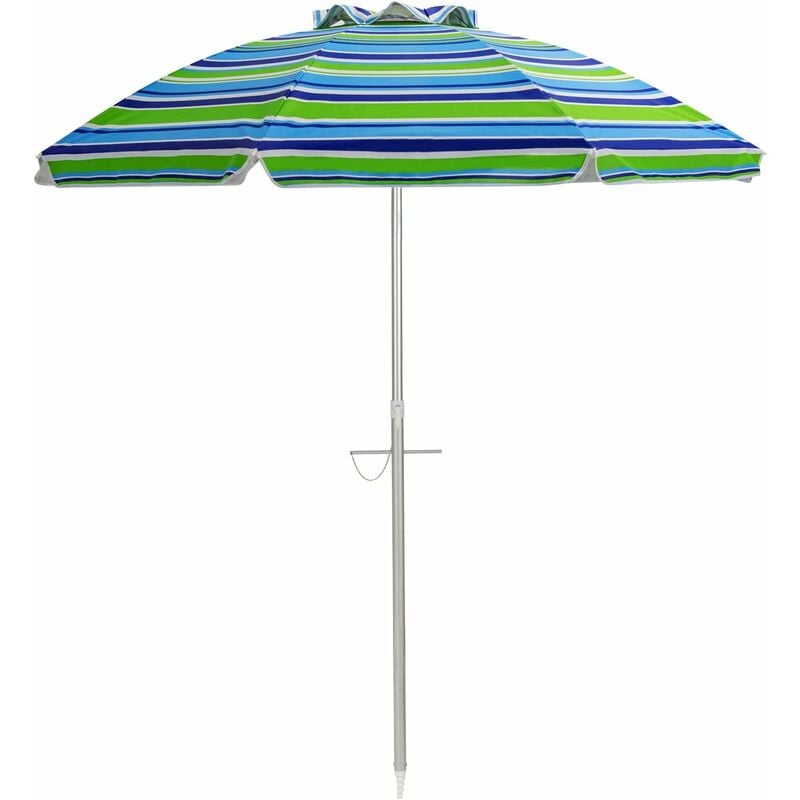 foto del prodotto relax4life ombrellone da spiaggia antivento con 8 stecche stabili e palo alluminio centrale inclinabile, protezione solare e impermeabile, borsa di