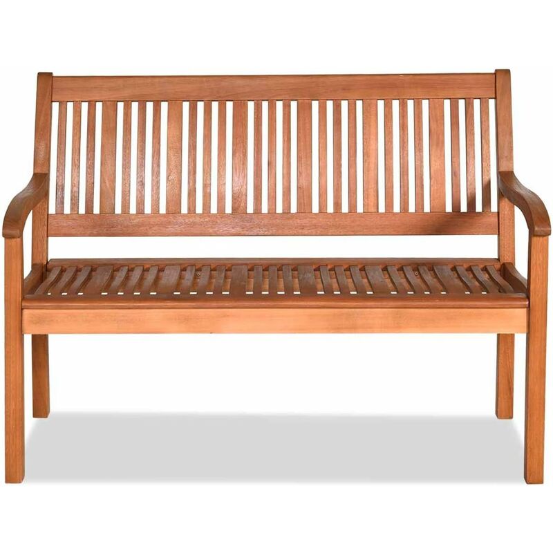 foto del prodotto relax4life panchina da giardino in legno, panca con schienale e braccioli da interno ed esterno, panca ergonomica per 2 persone in stile rustico