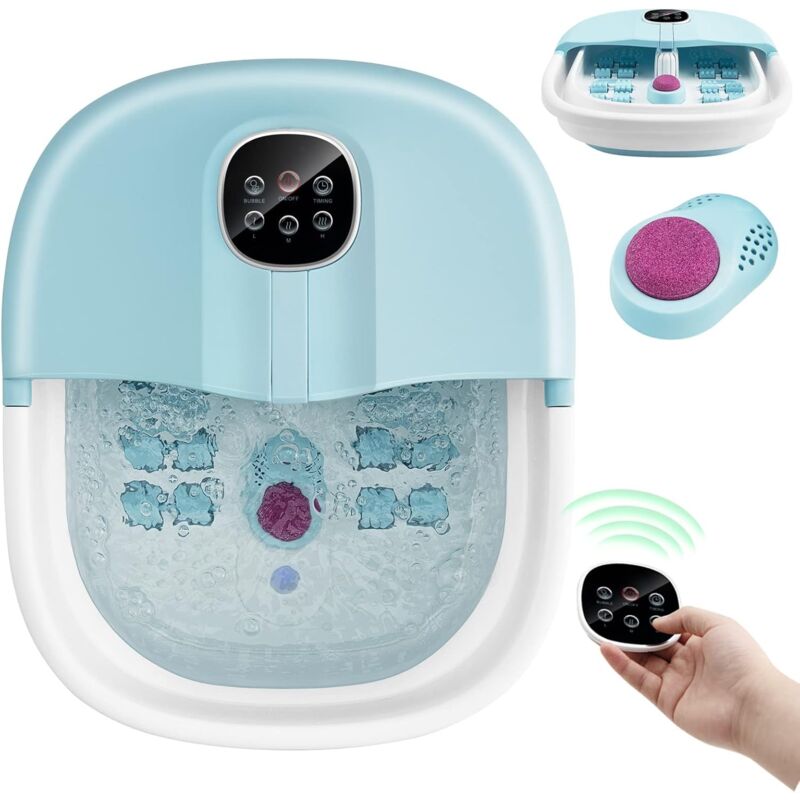 immagine 0 del prodotto relax4life pediluvio massaggiatore piedi con bolle di vibrazione e rulli, idromassaggio piedi con 3 temperature regolabili e timer 20 60 min,