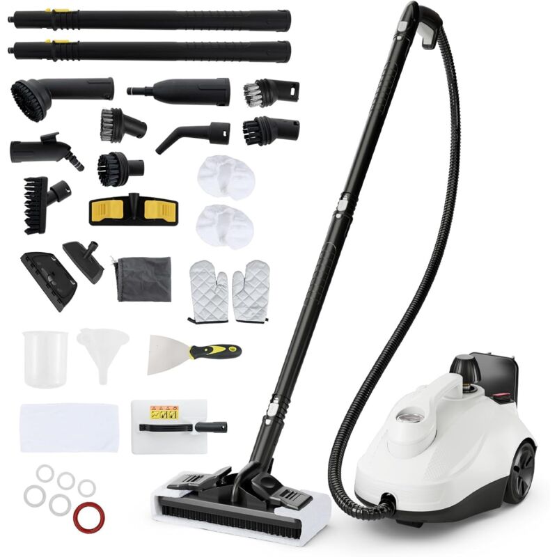 foto del prodotto relax4life pulitore a vapore 2000w, 5 bar, pulire 108 m , serbatoio 1,8 l, tempo di riscaldamento 8 min, con 24 accessori e manometro, per