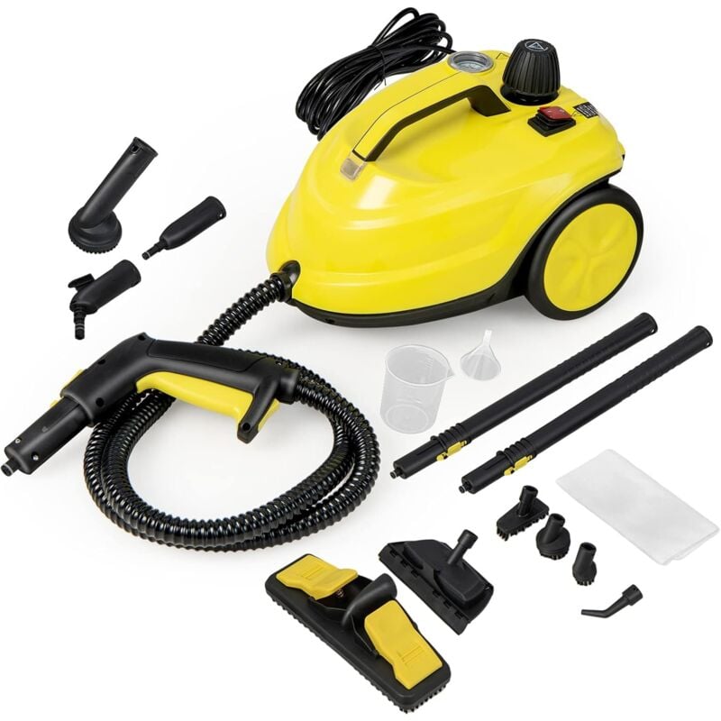 foto del prodotto relax4life pulitore a vapore 2000w, caldaia ad alta pressione 5 bar, serbatoio da 2l,13 accessori per tappeti, divani, pavimenti, superfici