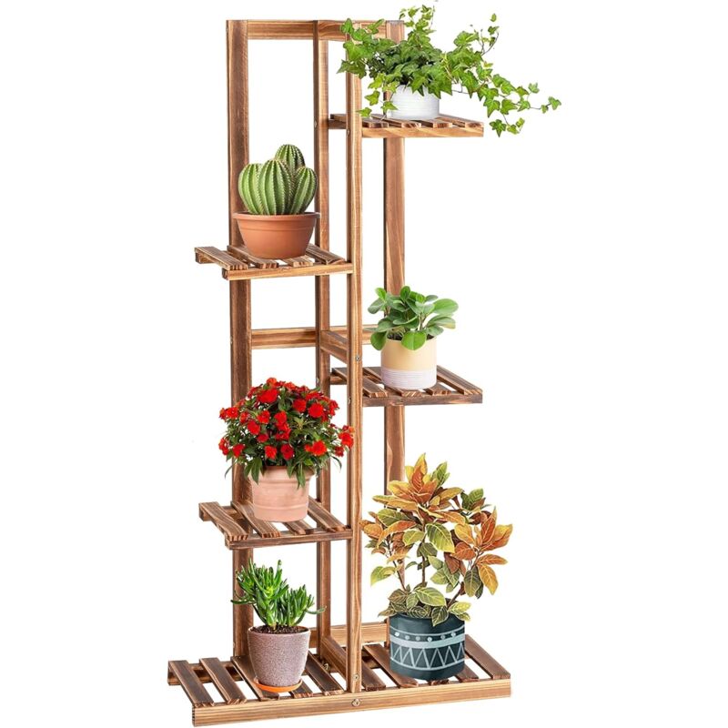 foto del prodotto relax4life scaffale per piante in legno bamb , porta piante da interno esterno, supporto verticale per giardino terrazza balcone 50 20.5 103cm,