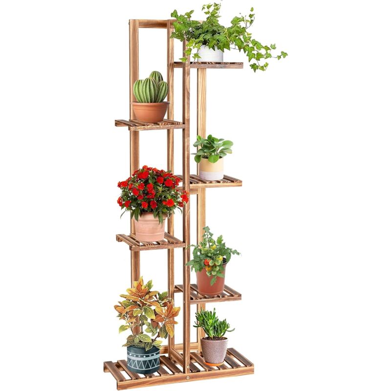 foto del prodotto relax4life scaffale per piante in legno bamb , porta piante da interno esterno, supporto verticale per giardino terrazza balcone 50 20.5 123.5cm,