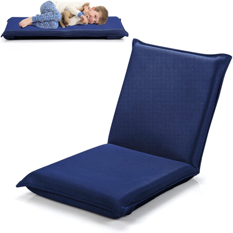 foto del prodotto relax4life sedia da terra reclinabile, poltroncina con imbottitura spessa e schienale regolabile in 6 posizioni, sedia da pavimento versatile per