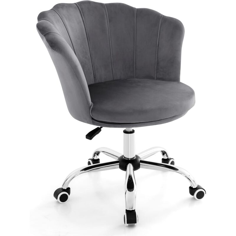 foto del prodotto relax4life sedia girevole da ufficio in velluto con ruote, altezza regolabile, e schienale, cuscino staccabile per soggiorno, camera da letto,