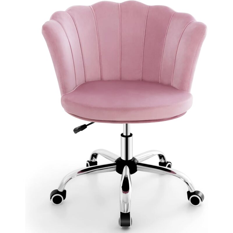foto del prodotto relax4life sedia girevole da ufficio in velluto con ruote, altezza regolabile, e schienale, cuscino staccabile per soggiorno, camera da letto,