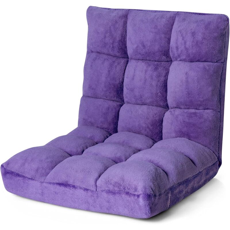 foto del prodotto relax4life sedia pieghevole da pavimento sedia cuscino imbottito regolabile in pi inclinazioni a 14 angolature, poltrona comoda portatile