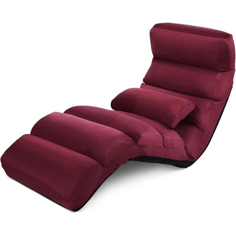 foto del prodotto relax4life sedia pieghevole, sedia da pavimento con schienale regolabile, sedia da terra imbottita, con cuscino morbido, struttura resistente,