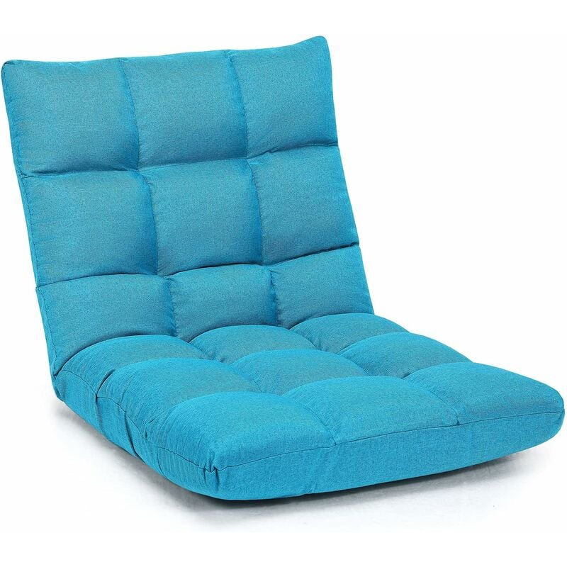 foto del prodotto relax4life sedia reclinabile da pavimento, poltroncina imbottita con schie nale inclinabile in 14 livelli, sedia pieghevole relax e da meditazione