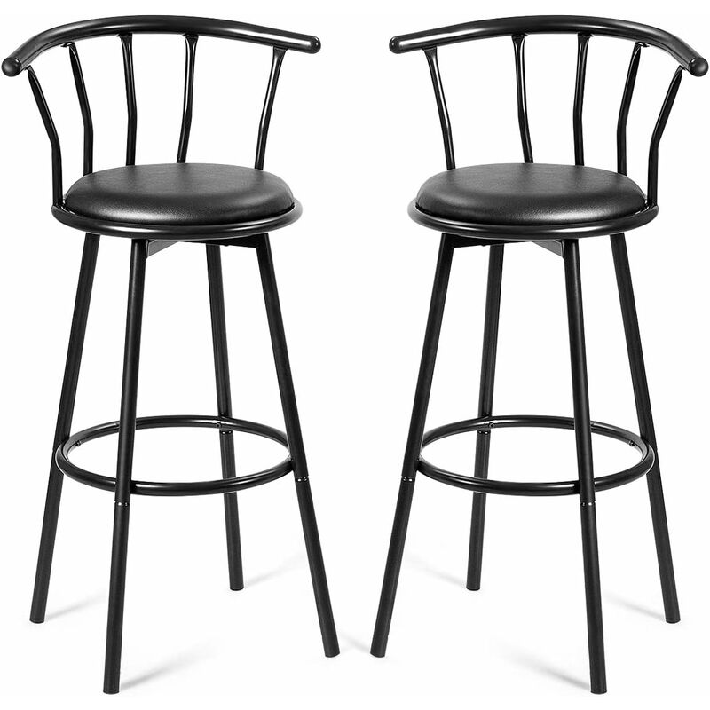 foto del prodotto relax4life set di 2 sgabelli da bar, sedia alta in metallo, design industriale ed elegante, stabile e antiscivolo, morbido e confortevole, con