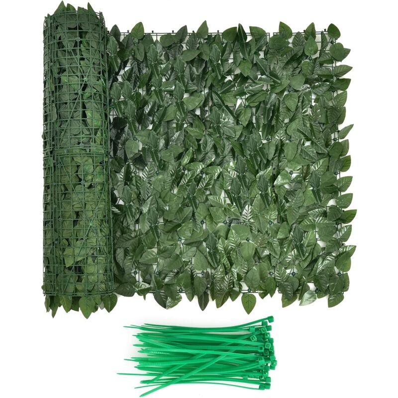 foto del prodotto relax4life siepe artificiale teamx, schermo per la privacy estensibile con foglie, recinzione ombreggiata in rotoli, per matrimoni, giardino,