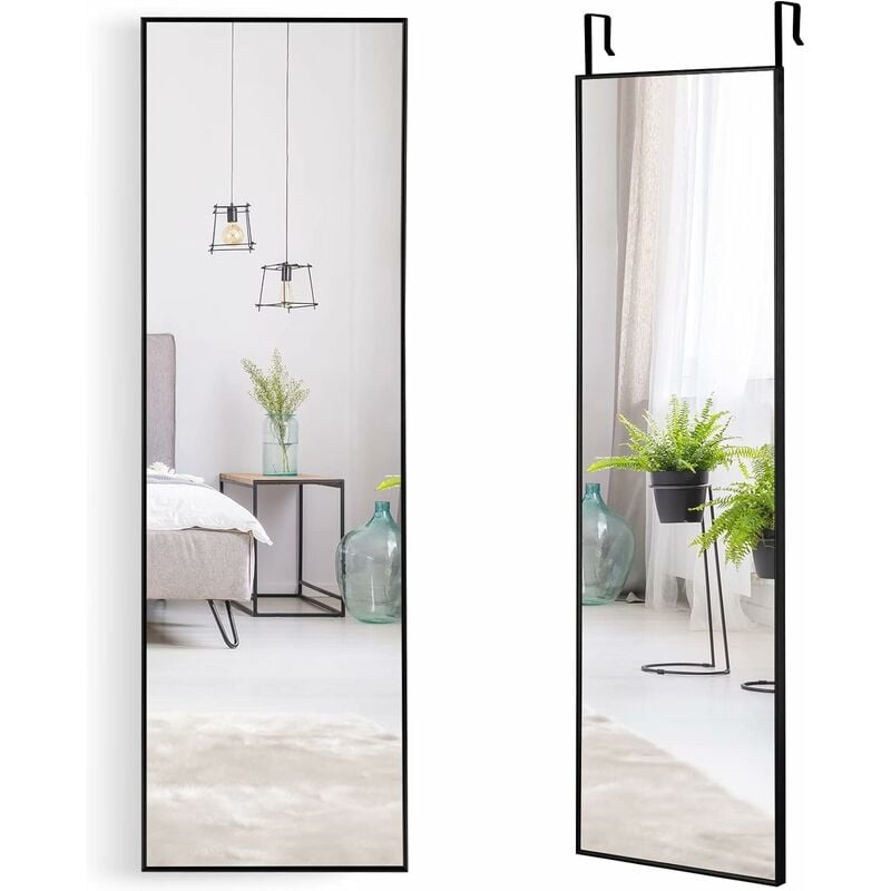 foto del prodotto relax4life specchio da appendere con cornice per porta e parete, in lega di alluminio hd, specchio con pellicola protettiva antigraffio e pellicola