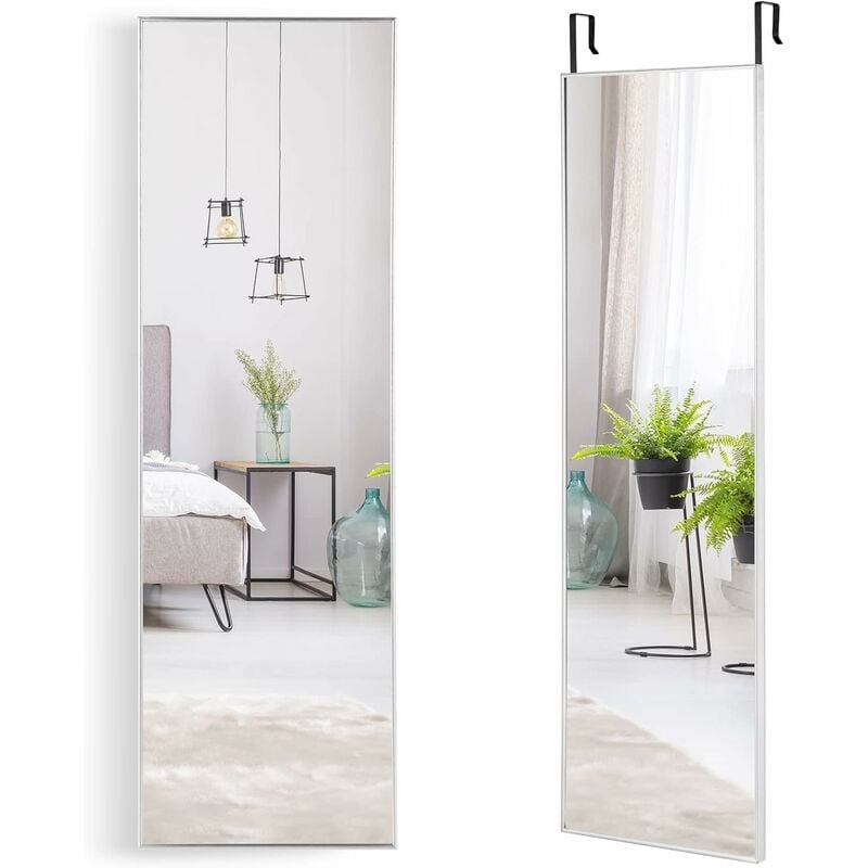 foto del prodotto relax4life specchio da appendere con cornice per porta e parete, in lega di alluminio hd, specchio con pellicola protettiva antigraffio e pellicola