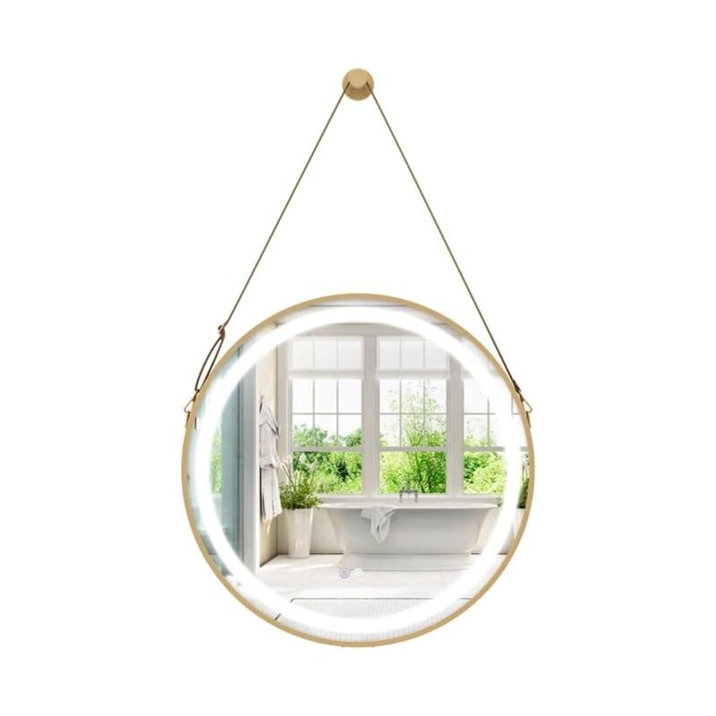 foto del prodotto relax4life specchio rotondo da bagno 60 cm, con luci led, 3 temperature di colore, luminosit regolabile, anti appannamento, funzione di memoria e