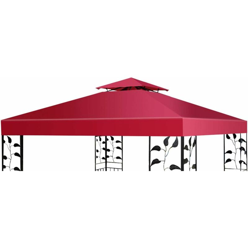 foto del prodotto relax4life telo di ricambio per gazebo, baldacchino a doppio strato con camino airvent, tessuto impermeabile, telo quadrato 3 x 3 m per gazebo e