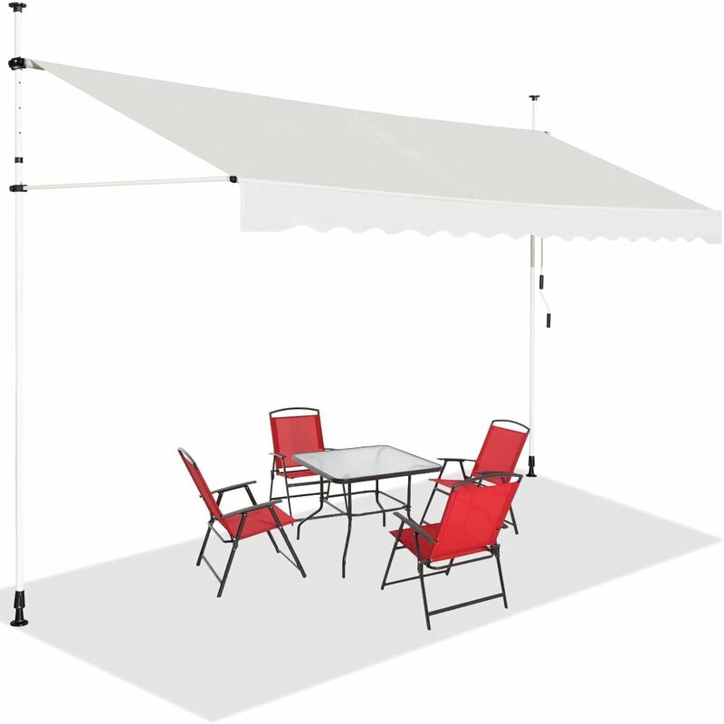 foto del prodotto relax4life tenda da sole a bracci estensibili, tenda da sole per esterno in tessuto impermeabile e resistene ai raggi solari, struttura telescopica