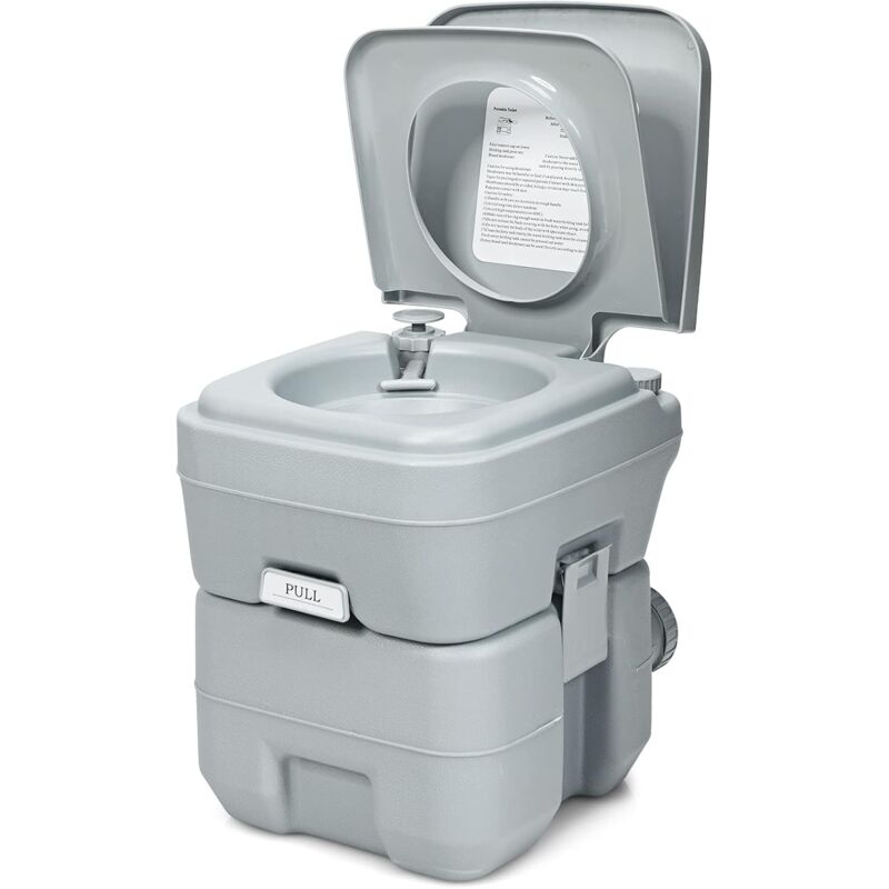 foto del prodotto relax4life toilette portatile da campeggio 20 l, serbatoio con scarico a pulsante, secchio per letame rimovibile e scarico facile, wc mobile in