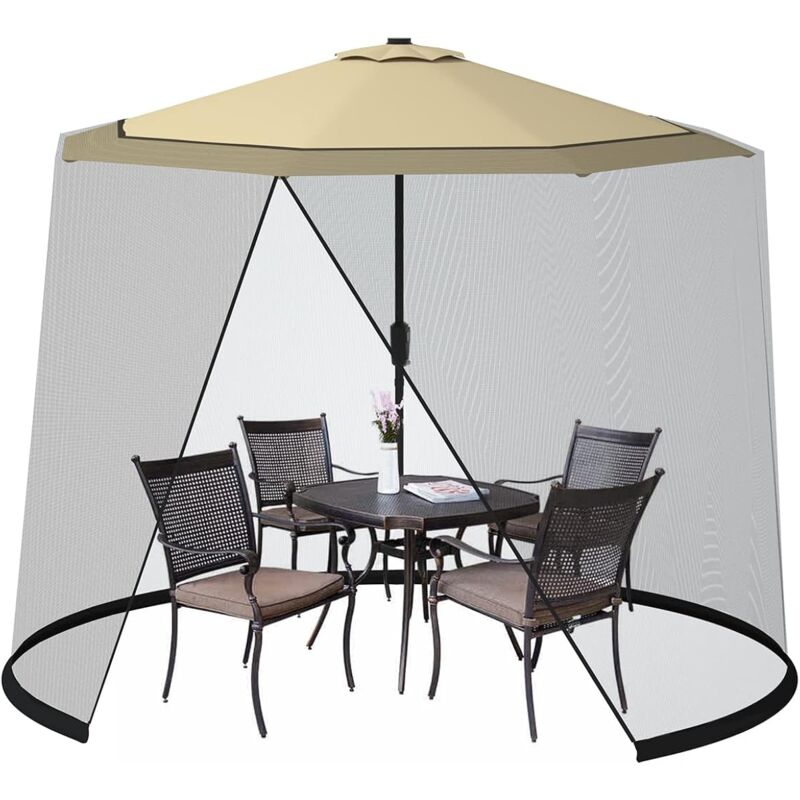 foto del prodotto relax4life zanzariera ombrellone da giardino, zanzariera gazebo da patio, regolabile, schermo rete per esterno anti zanzara, mosche, antivento, 2