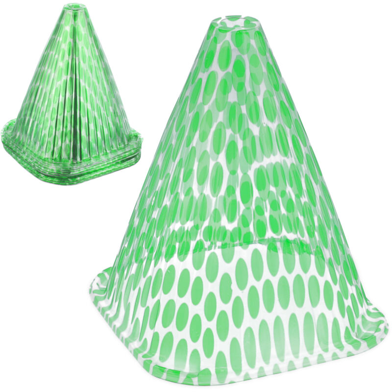 foto del prodotto relaxdays 10 protezioni per piante, coni protettivi antilumaca e anti gelo, hlp 22x19x19 cm, plastica, verde trasparente
