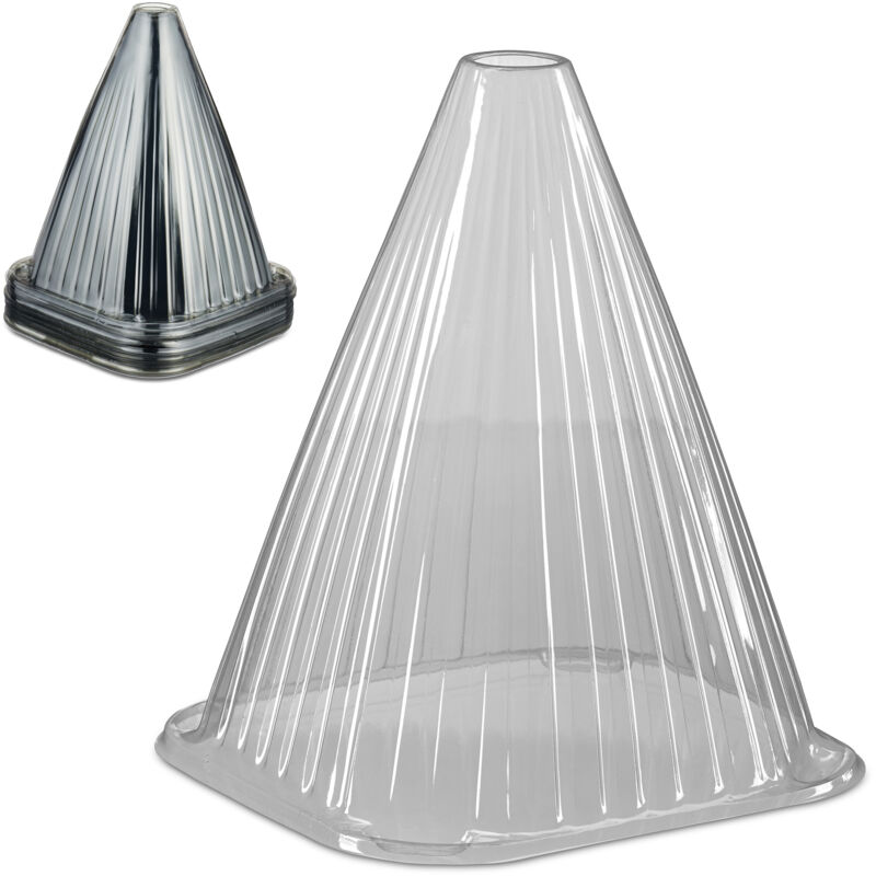 foto del prodotto relaxdays 10 protezioni per piante, coni protettivi antilumaca e anti gelo, piantine, hlp 22x19x19 cm, plastica, grigio