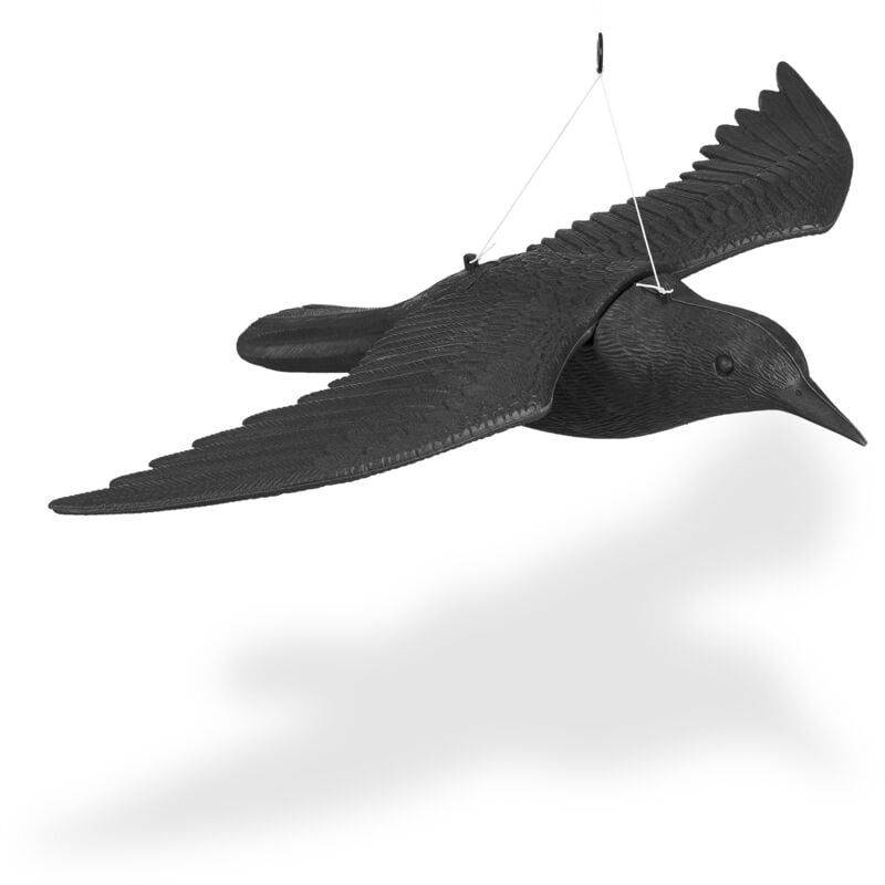 foto del prodotto relaxdays 10x cornacchia spaventapasseri, allontana piccioni e gufi, corvo volante per il giardino, statua decorativa, nero