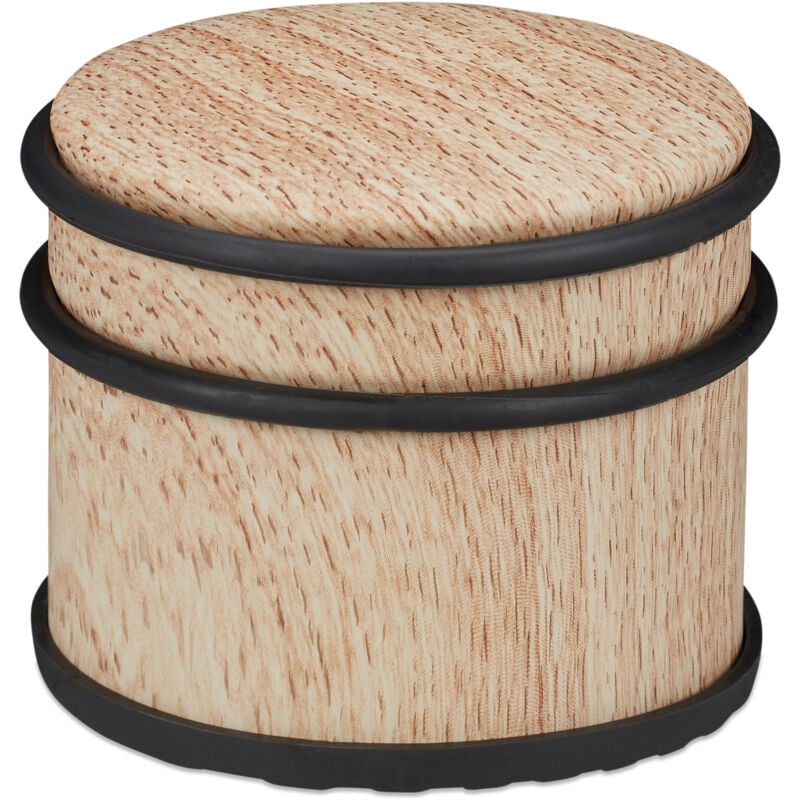 foto del prodotto relaxdays 10x fermaporta, blocca porta pesanti finestre, acciaio gomma, accessorio per la casa, 9,5 cm, marrone chiaro