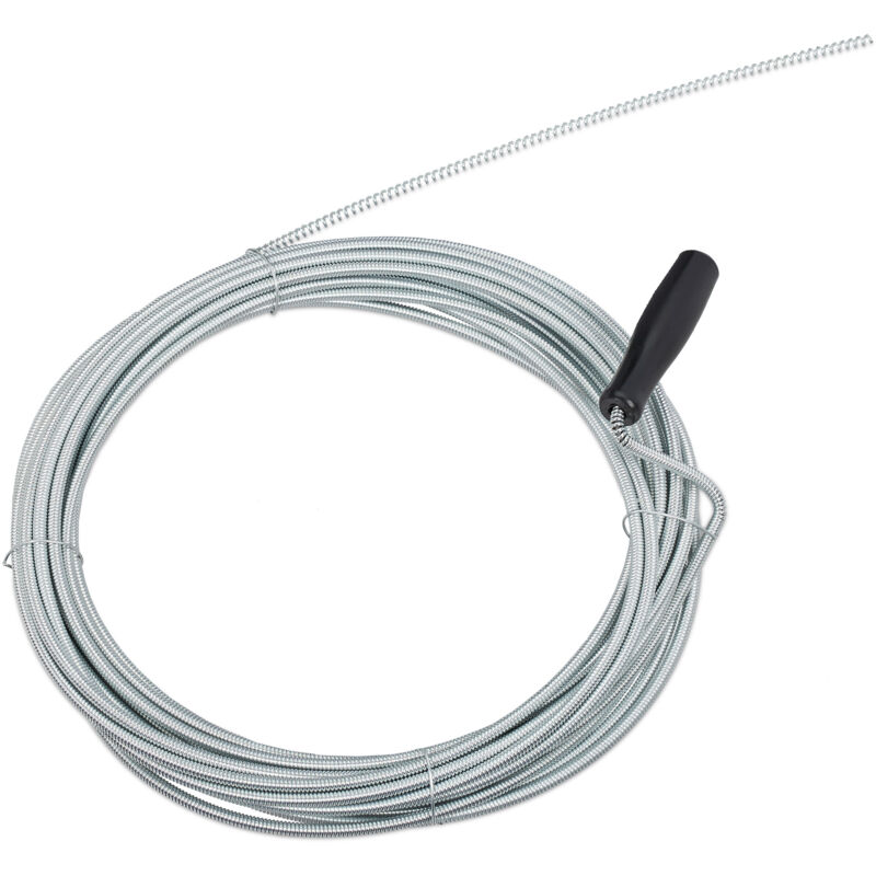 foto del prodotto relaxdays 10x sonda sturatubi da 10 m, spirale sturalavandini meccanica, per wc, doccia, vasca, 5mm, argento
