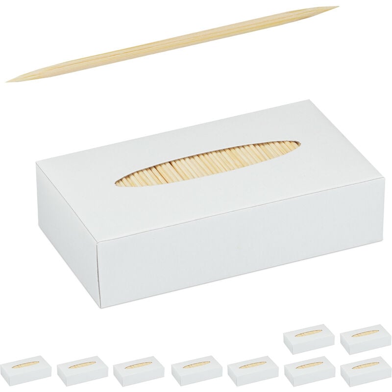 foto del prodotto relaxdays 2x set da 5000 stuzzicadenti in legno, stecchini sottili, igiene dentale, bricolage, bastoncini, 6,5 cm, naturale