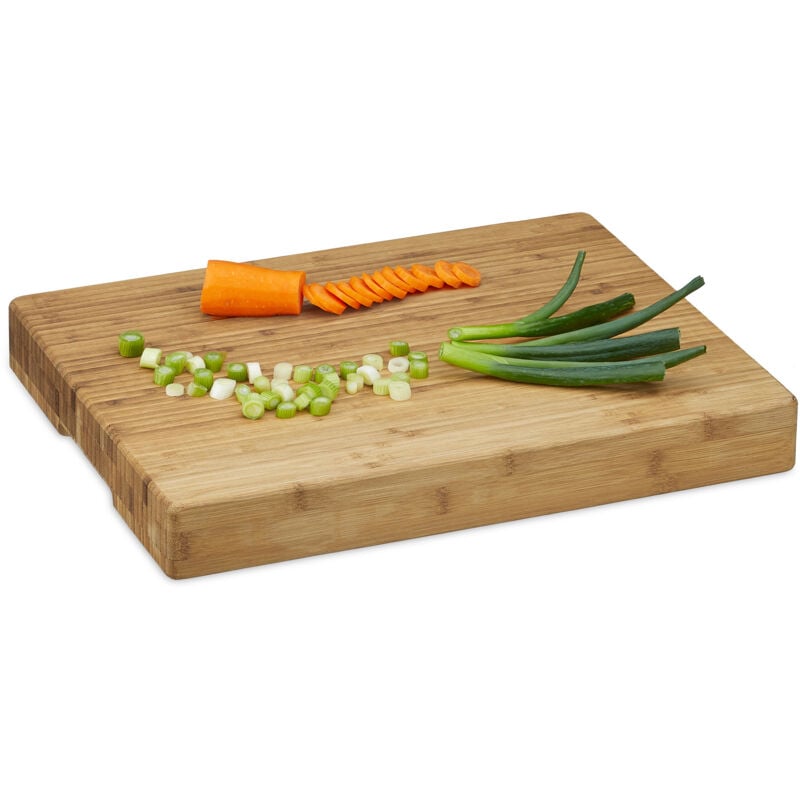 foto del prodotto relaxdays 2x tagliere in legno, da cucina, rettangolare, asse taglia carne, hlp 5,5 x 45 x 35 cm, grande, colore naturale