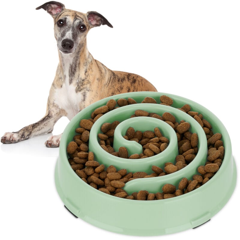 foto del prodotto relaxdays 3x ciotola anti ingozzamento per cani, 600 ml, lenta assunzione del cibo, adatta alla lavastoviglie, verde