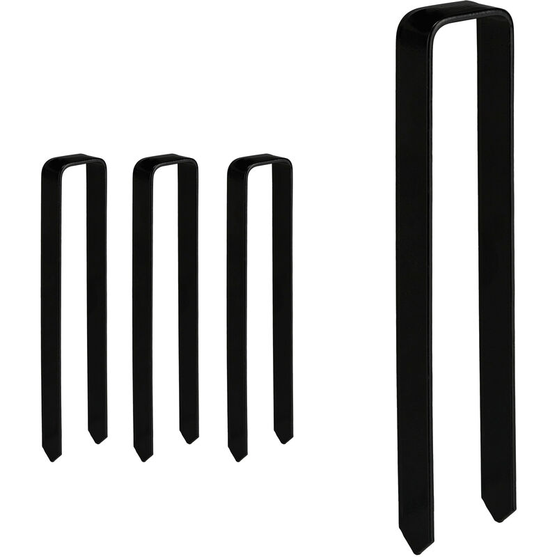 foto del prodotto relaxdays 4 picchetti, fissaggio per archi da giardino per rampicanti, design a u, xxl, acciaio, 30 x 6,5 x 2,5 cm, nero