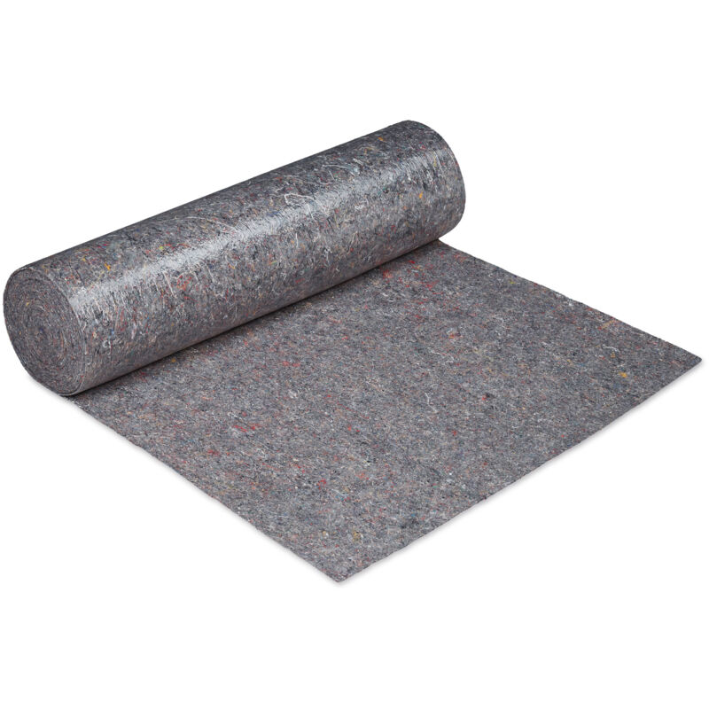 foto del prodotto relaxdays 4x telo copritutto da imbianchino, 1x50 m 50m , antiscivolo, idrorepellente, 180g m , pittura e trasloco, grigio