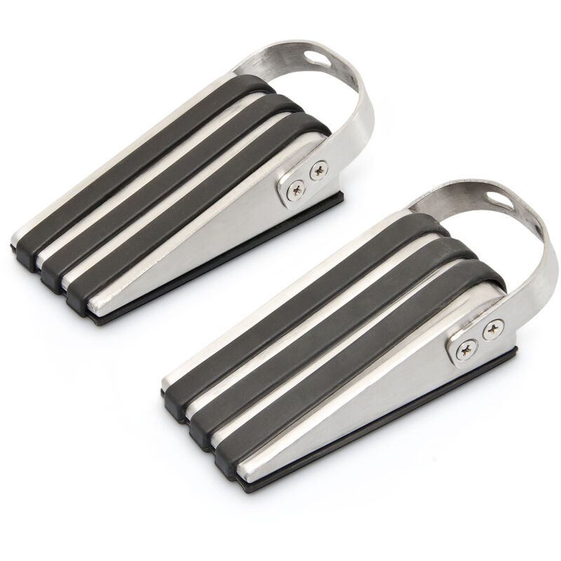 foto del prodotto relaxdays 6x fermaporta a cuneo, set di blocca porta antiscivolo gommati, h x l x p 3,7 x 5 x 12,5 cm ca, argento e nero