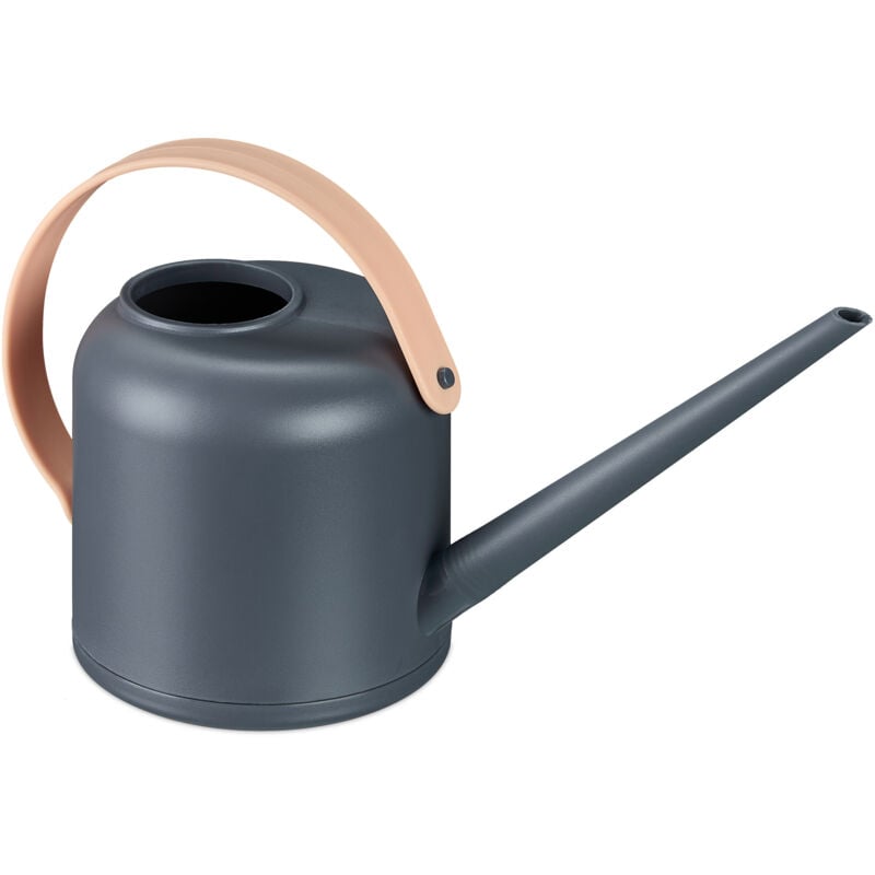 foto del prodotto relaxdays annaffiatoio per piante d appartamento, 1,7 litri, plastica, innaffiatoio piante, collo lungo, grigio naturale