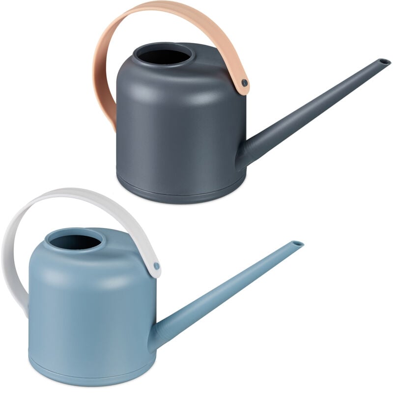 foto del prodotto relaxdays annaffiatoio per piante d appartamento, set da 2, 1,7 l, plastica, innaffiatoio piante, collo lungo, colorato