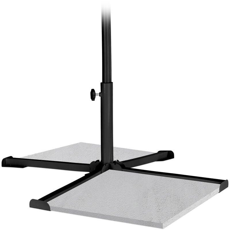 foto del prodotto relaxdays base per ombrellone, per aste da 25 35 mm, supporto a croce, pieghevole, giardino balcone, metallo, nero