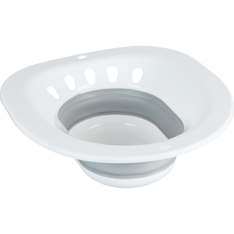 foto del prodotto relaxdays bidet pieghevole per wc, hlp 12 x 36 x 39 cm, inserto semicupio water igiene intima, plastica, bianco grigio