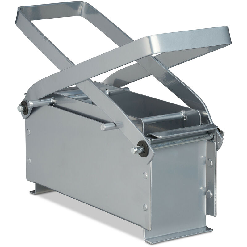 foto del prodotto relaxdays bricchettatrice per cartone, pressa per carta, compattatore manuale in acciaio, hlp 24 x 30 x 12,5 cm, argento