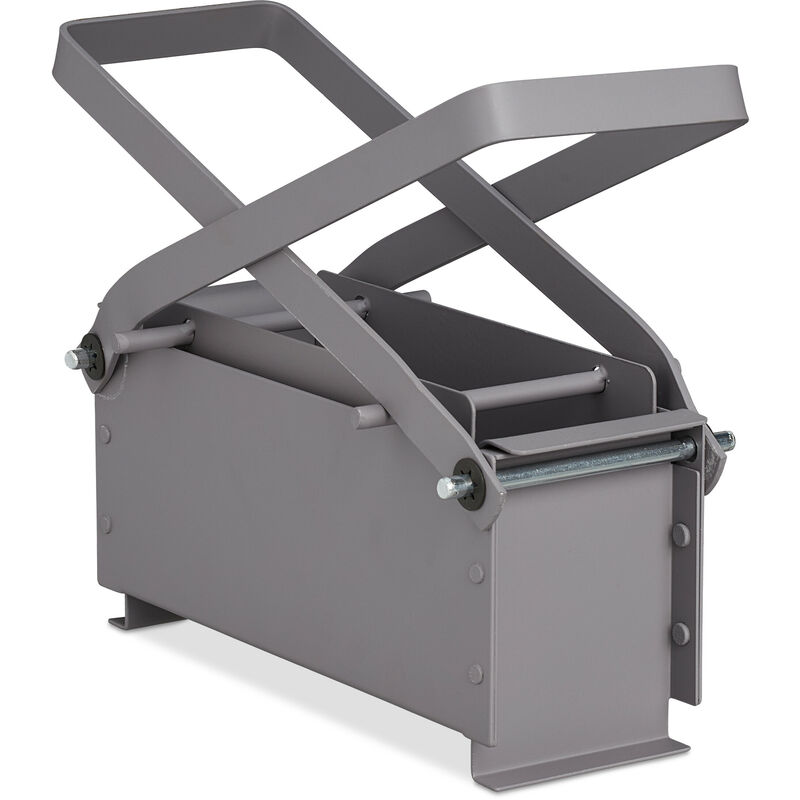 foto del prodotto relaxdays bricchettatrice per cartone, pressa per carta, compattatore manuale, in acciaio, hlp 24 x 30 x 12,5 cm, grigio