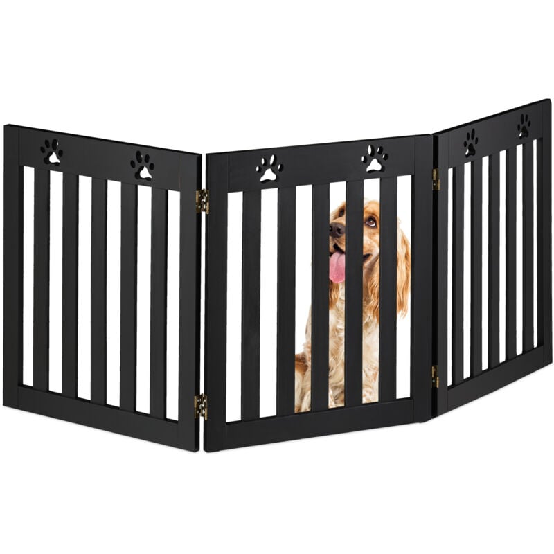 foto del prodotto relaxdays cancelletto di sicurezza per cani e bambini, barriera autoportante, recinzione per scale, 60 x 153 cm, nero