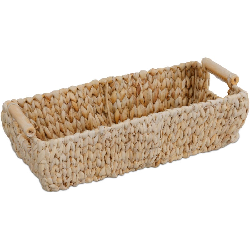 foto del prodotto relaxdays cestino portaoggetti in giacinto d acqua intrecciato, cesto da bagno e armadio, aspetto vimini, naturale