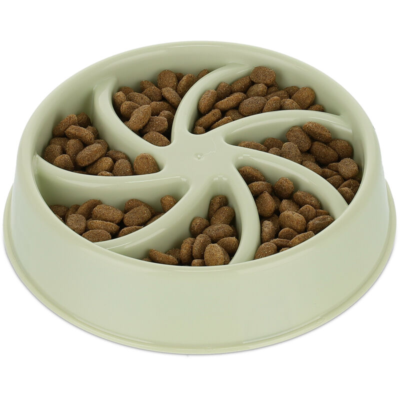foto del prodotto relaxdays ciotola anti ingozzamento per cani, 600 ml, lenta assunzione del cibo, adatta alla lavastoviglie, verde
