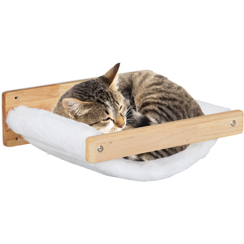 foto del prodotto relaxdays cuccia amaca da parete per gatti, letto rialzato per animali, percorso arrampicata a muro, hlp 17x39,5x32,5 cm