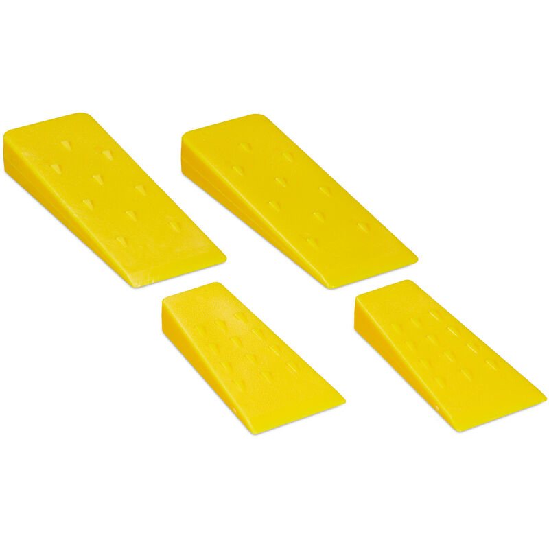 foto del prodotto relaxdays cuneo spaccalegna, set da 4 spacca legna manuali, 14 e 21 cm, accessori per abbattimento alberi, giallo