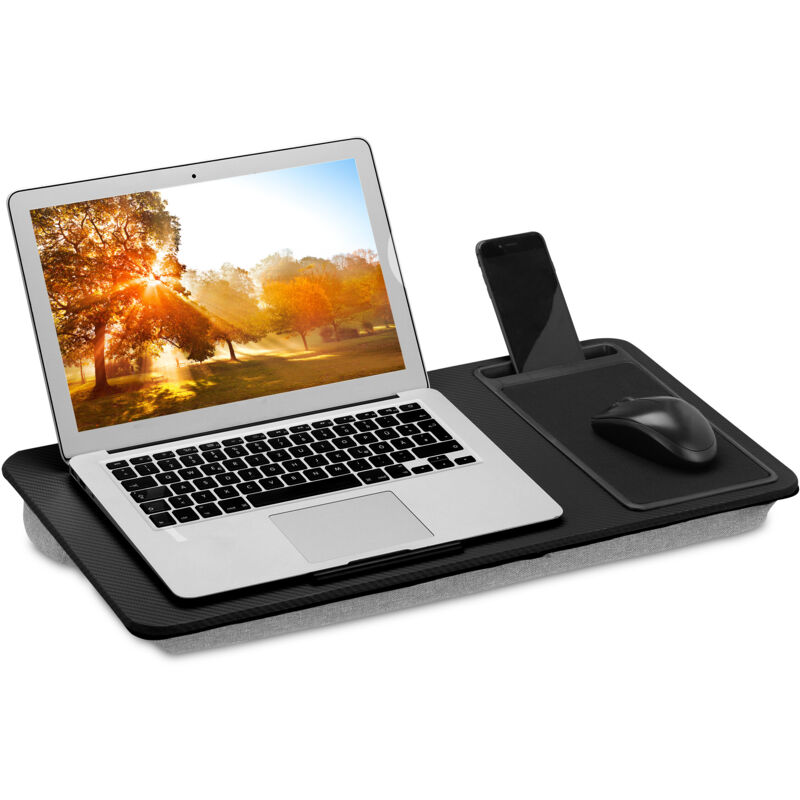 foto del prodotto relaxdays cuscino porta pc da letto, supporto computer portatile con mousepad, supporto laptop divano, hlp 5,5x58x30,5cm