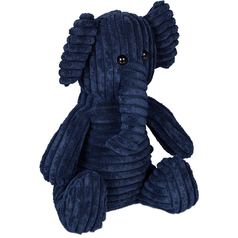 foto del prodotto relaxdays fermaporta a pupazzo elefante pesante, animali ferma porta da pavimento, blocca finestra, 27 x 19 x 21 cm, blu