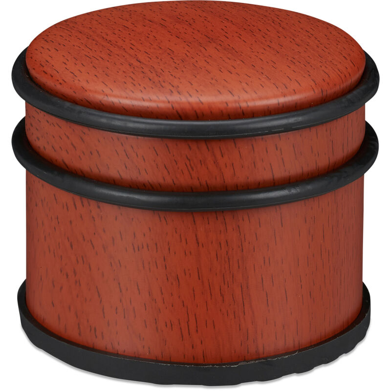foto del prodotto relaxdays - fermaporta, blocca porta pesanti &amp; finestre, acciaio &amp; gomma, accessorio per la casa, ∅ 9,5 cm, marrone-rosso
