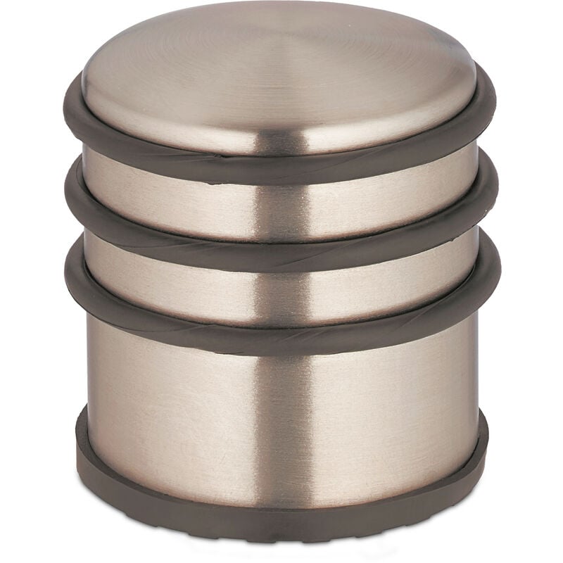 foto del prodotto relaxdays fermaporta in acciaio inossidabile, hxd 7,5 x 7 cm, door stopper, blocca porte pesante e antiscivolo, bronzo