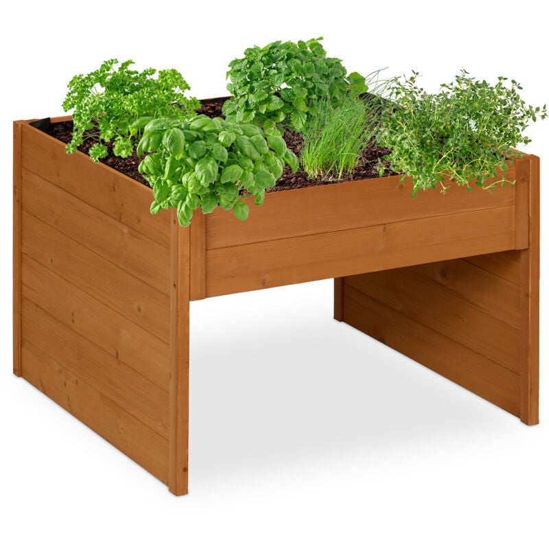 foto del prodotto relaxdays garage per tagliaerba, riparo universale per robot taglia erba e fioriera, hlp 52,5x79x74 cm, legno, arancione